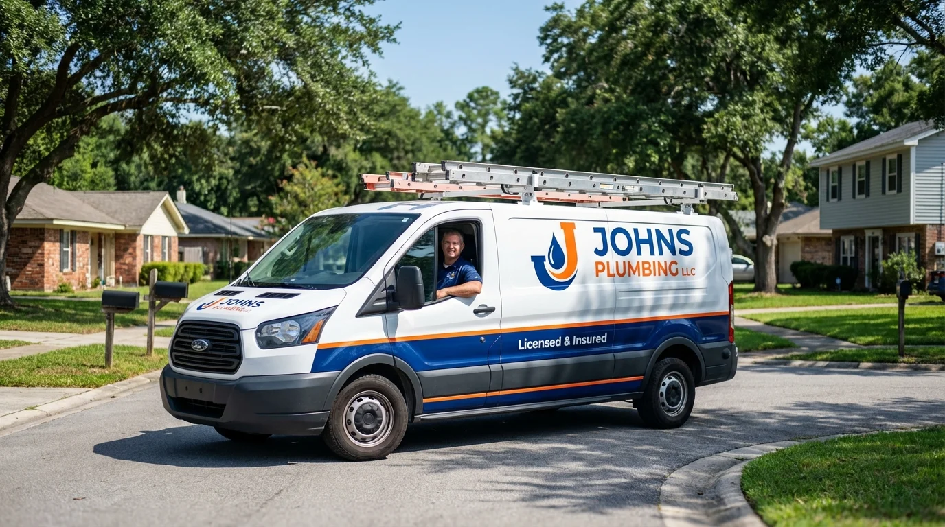 Johns Plumbing LLC service van in Port Orange, FL