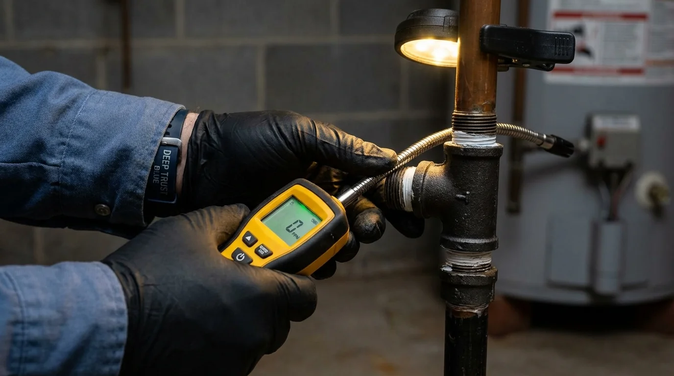 Gas leak detection with electronic sniffer by Johns Plumbing LLC in Port Orange